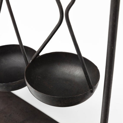 19" Charcoal Metal Vintage Spice Rack Tabletop Sculpture HomeRoots