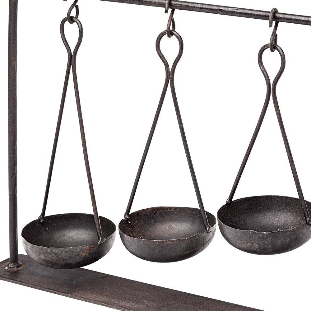 19" Charcoal Metal Vintage Spice Rack Tabletop Sculpture HomeRoots