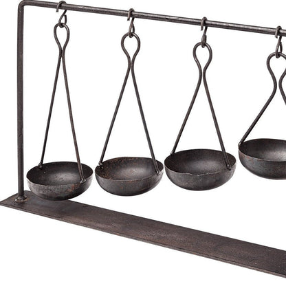19" Charcoal Metal Vintage Spice Rack Tabletop Sculpture HomeRoots