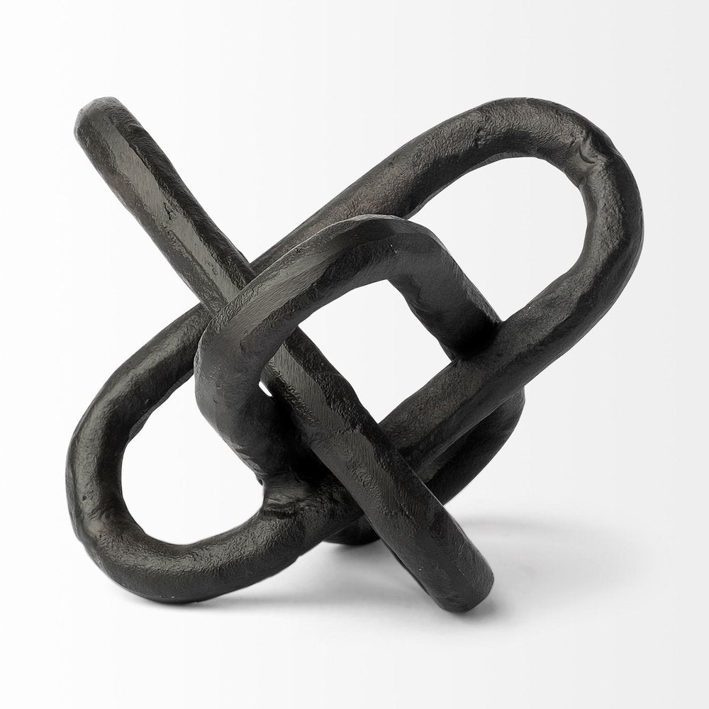 Petite Black Metal Chain Link Sculpture HomeRoots