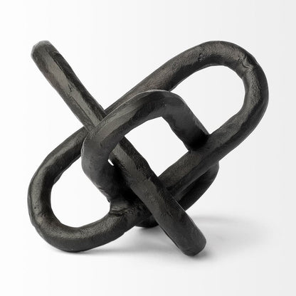 Petite Black Metal Chain Link Sculpture HomeRoots