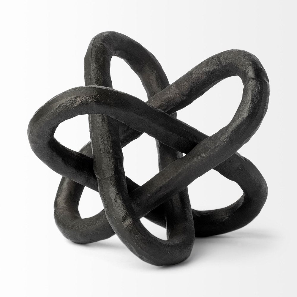 Petite Black Metal Chain Link Sculpture — view 3