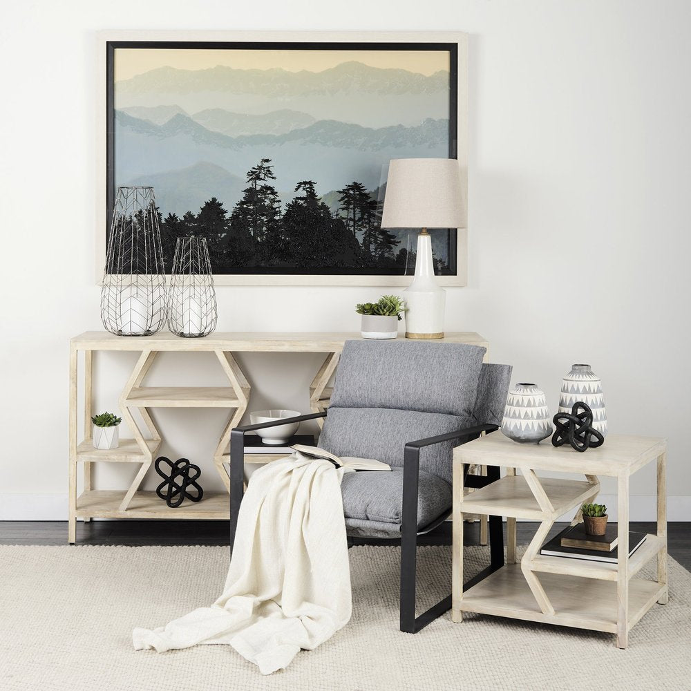 Petite Black Metal Chain Link Sculpture HomeRoots