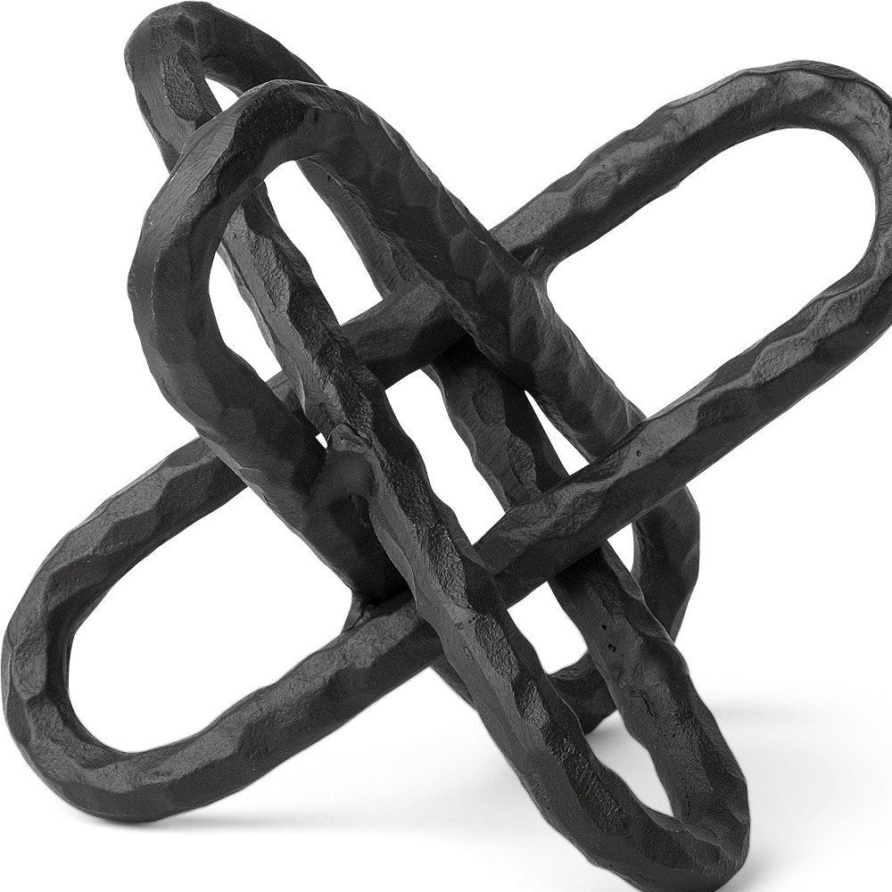 10" Black Metal Chain Link Tabletop Sculpture HomeRoots