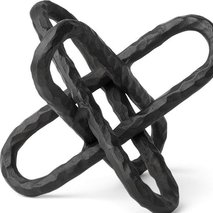 10" Black Metal Chain Link Tabletop Sculpture HomeRoots
