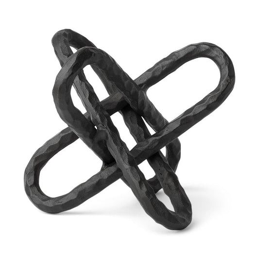 10" Black Metal Chain Link Tabletop Sculpture HomeRoots