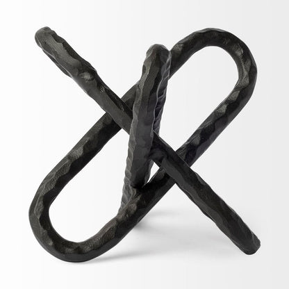 10" Black Metal Chain Link Tabletop Sculpture HomeRoots
