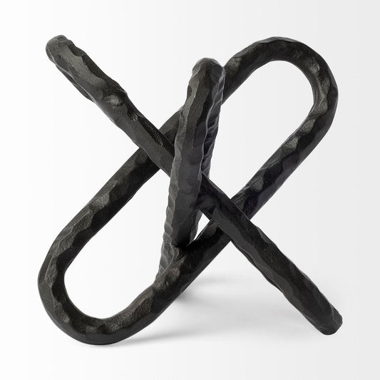 10" Black Metal Chain Link Tabletop Sculpture HomeRoots