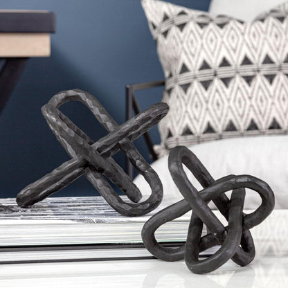 10" Black Metal Chain Link Tabletop Sculpture HomeRoots