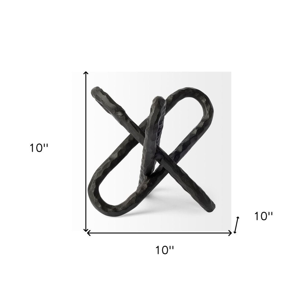 10" Black Metal Chain Link Tabletop Sculpture — view 5