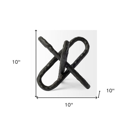 10" Black Metal Chain Link Tabletop Sculpture HomeRoots