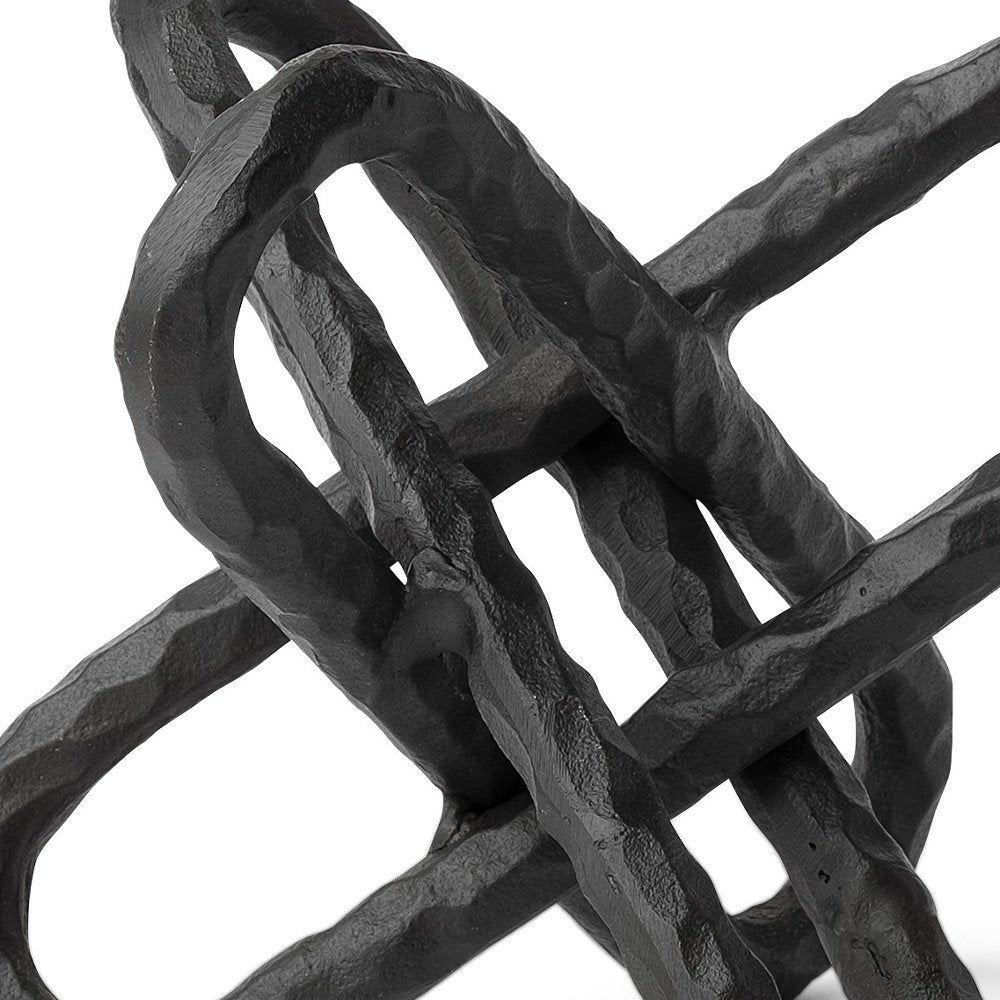 10" Black Metal Chain Link Tabletop Sculpture HomeRoots