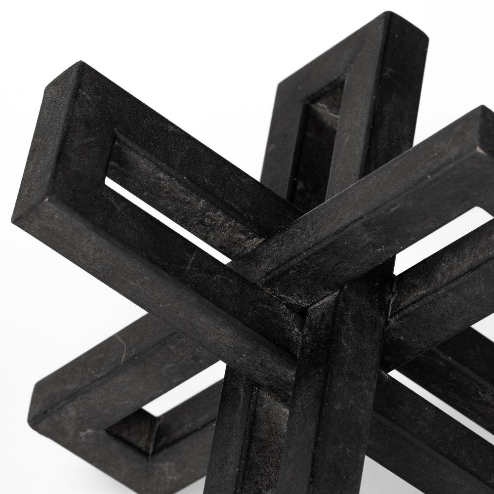 Set of Three 4" Black Metal Tabletop Sculpture — view 5