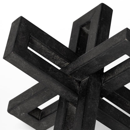 Set of Three 4" Black Metal Tabletop Sculpture HomeRoots