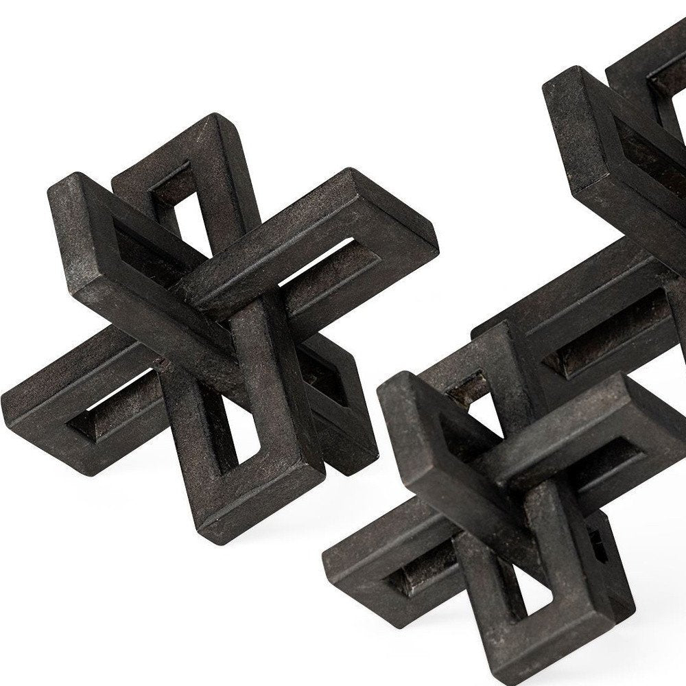 Set of Three 4" Black Metal Tabletop Sculpture — view 6