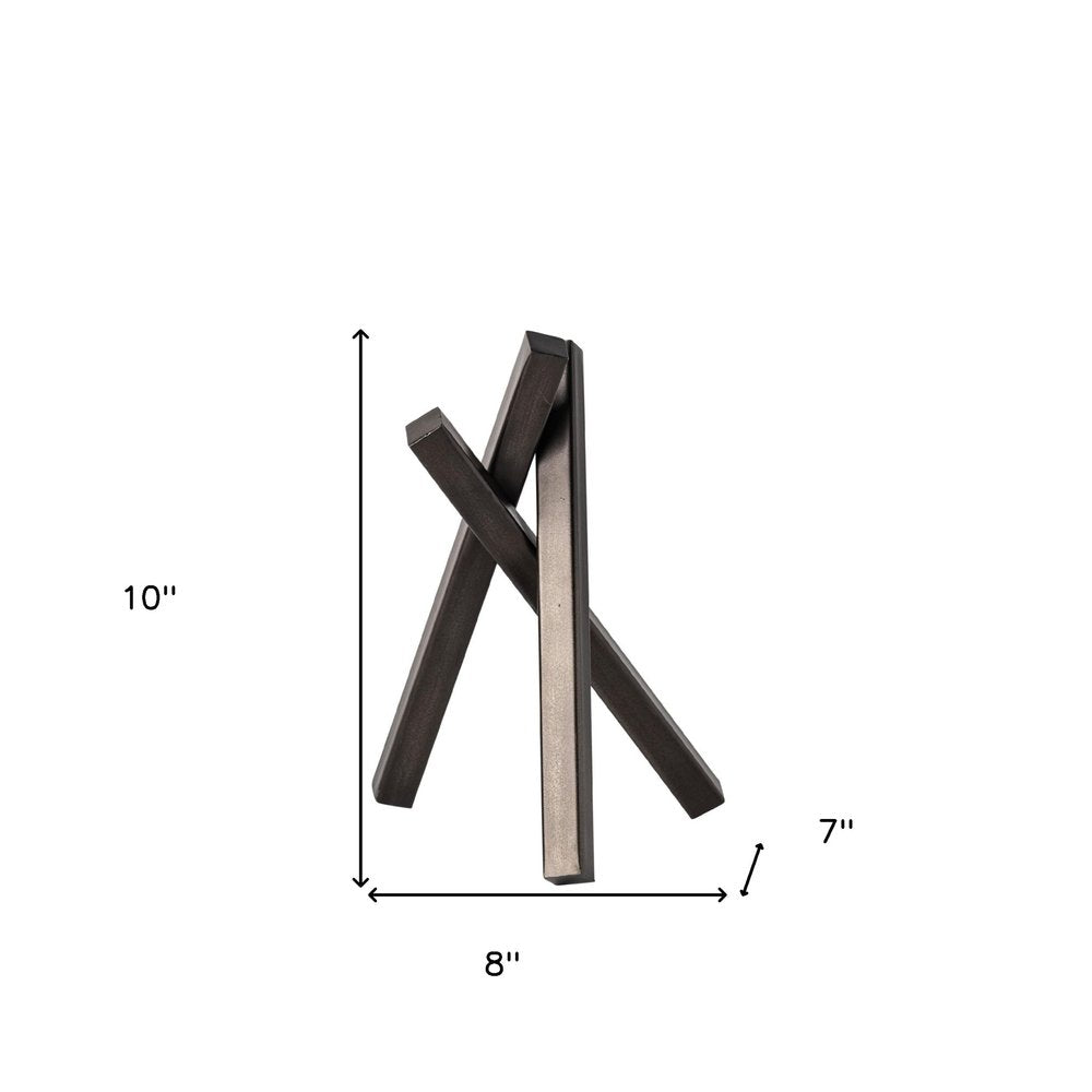 10" Black Metal Abstract Tabletop Sculpture HomeRoots