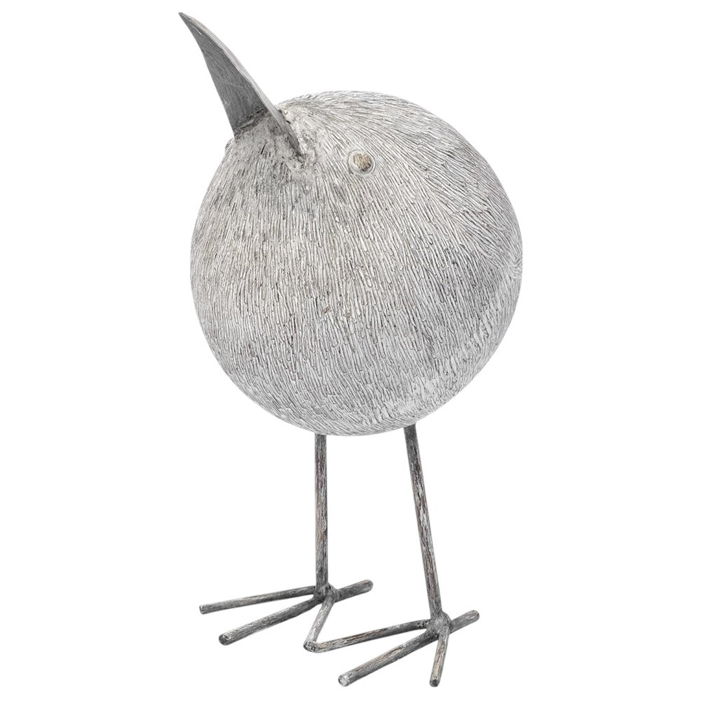 8" Off White Resin And Metal Snipe Bird Tabletop Sculpture — view 7