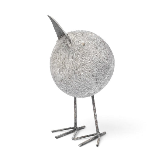 8" Off White Resin And Metal Snipe Bird Tabletop Sculpture HomeRoots