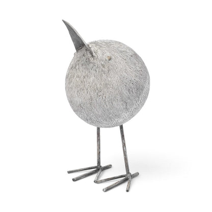 8" Off White Resin And Metal Snipe Bird Tabletop Sculpture HomeRoots