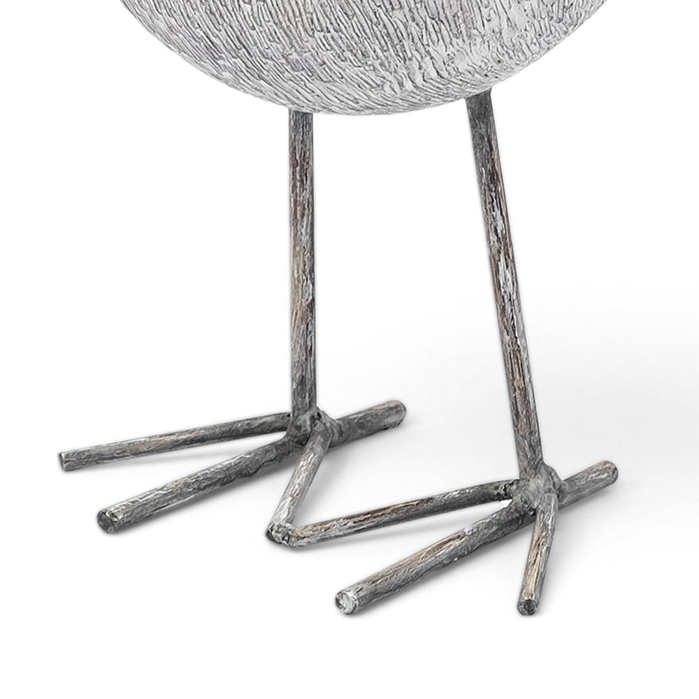 8" Off White Resin And Metal Snipe Bird Tabletop Sculpture — view 3