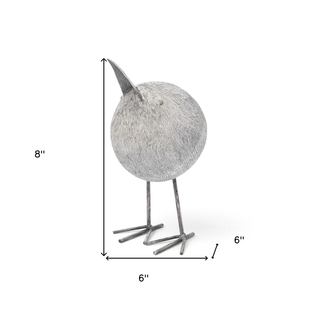 8" Off White Resin And Metal Snipe Bird Tabletop Sculpture HomeRoots