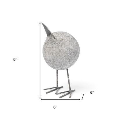 8" Off White Resin And Metal Snipe Bird Tabletop Sculpture HomeRoots