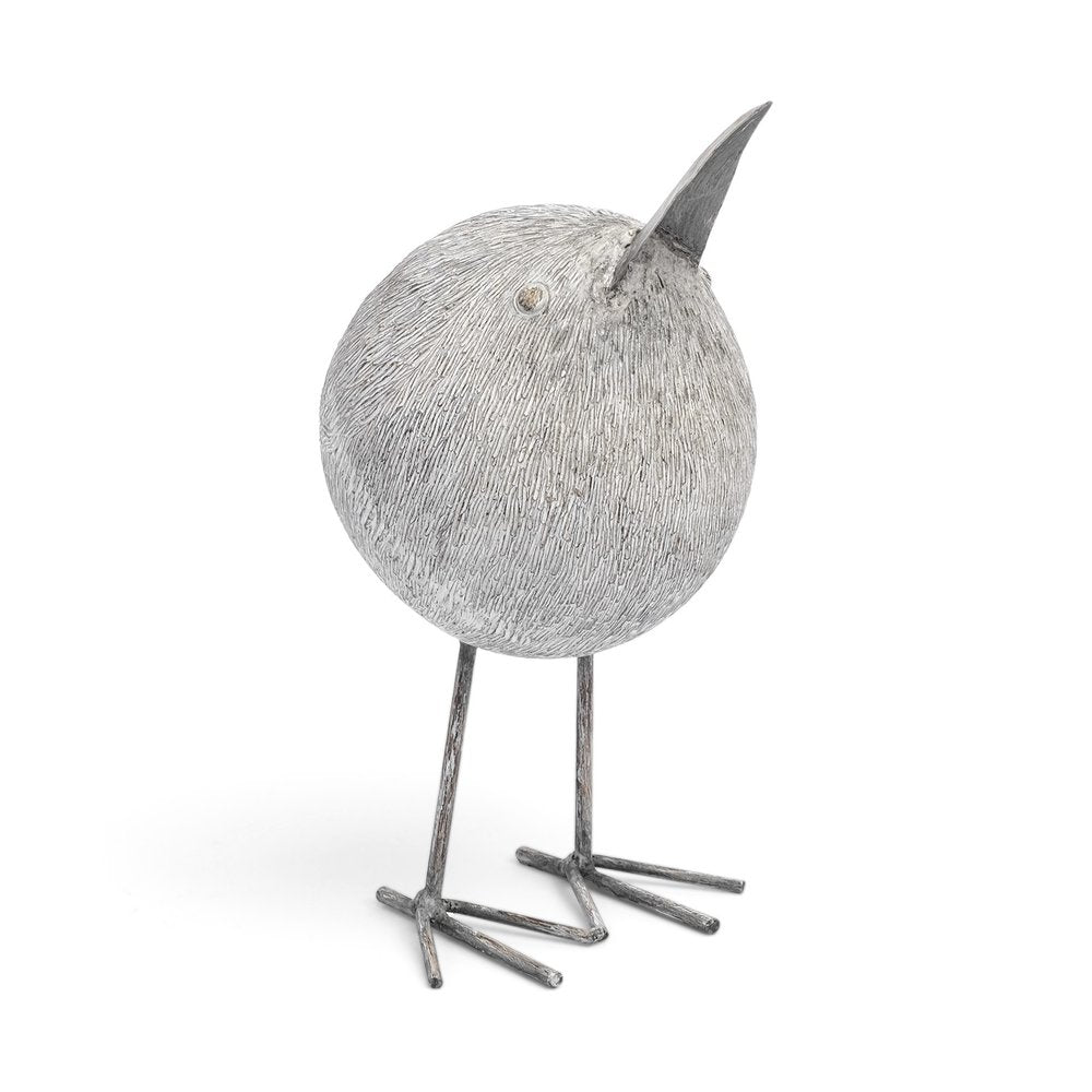8" Off White Resin And Metal Snipe Bird Tabletop Sculpture — view 6