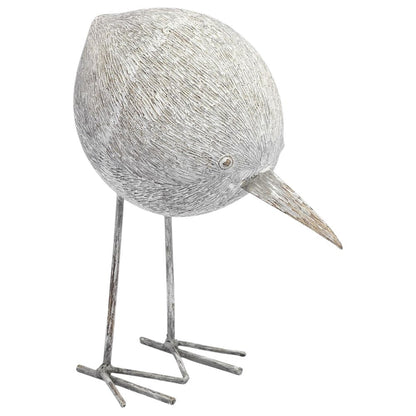 7" Off White Resin And Metal Snipe Bird Tabletop Sculpture HomeRoots