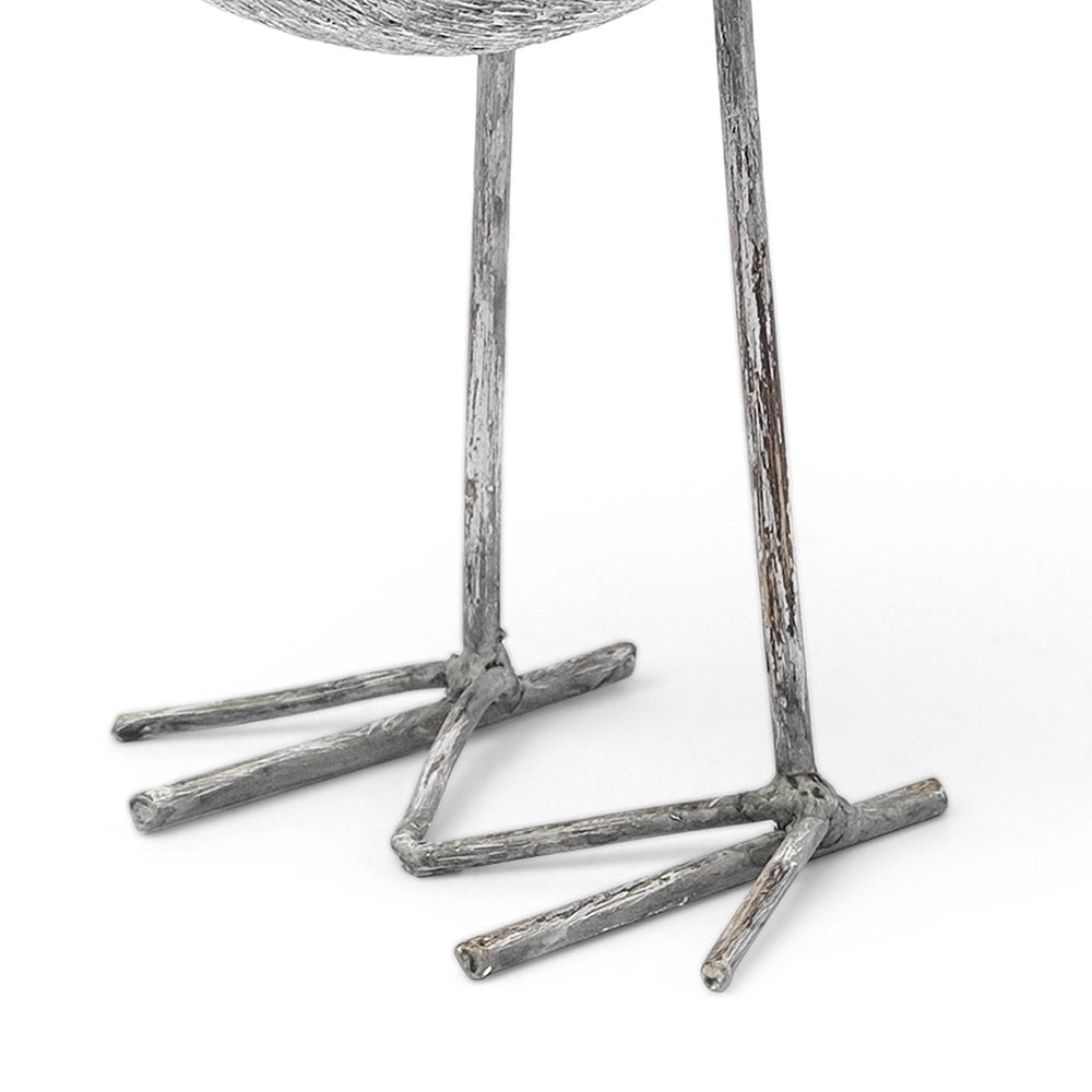 7" Off White Resin And Metal Snipe Bird Tabletop Sculpture HomeRoots