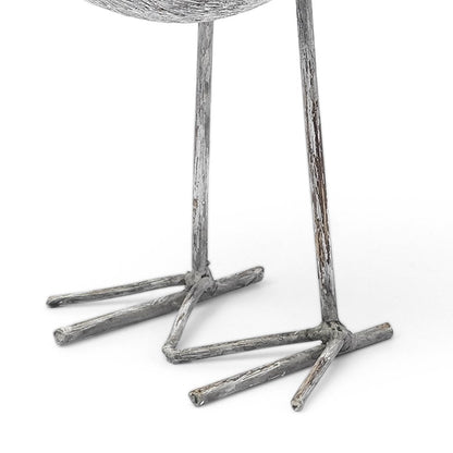7" Off White Resin And Metal Snipe Bird Tabletop Sculpture HomeRoots