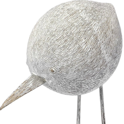 7" Off White Resin And Metal Snipe Bird Tabletop Sculpture HomeRoots