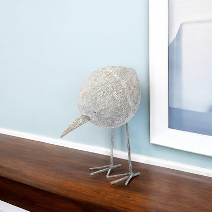 7" Off White Resin And Metal Snipe Bird Tabletop Sculpture HomeRoots