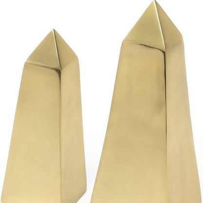 Set of Two 11" Gold Metal Tabletop Sculpture HomeRoots