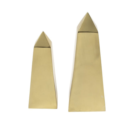 Set of Two 11" Gold Metal Tabletop Sculpture HomeRoots
