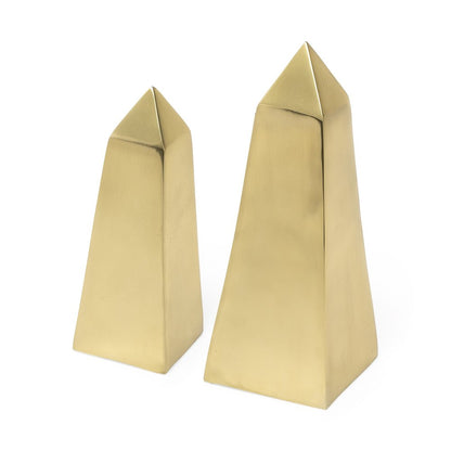 Set of Two 11" Gold Metal Tabletop Sculpture HomeRoots