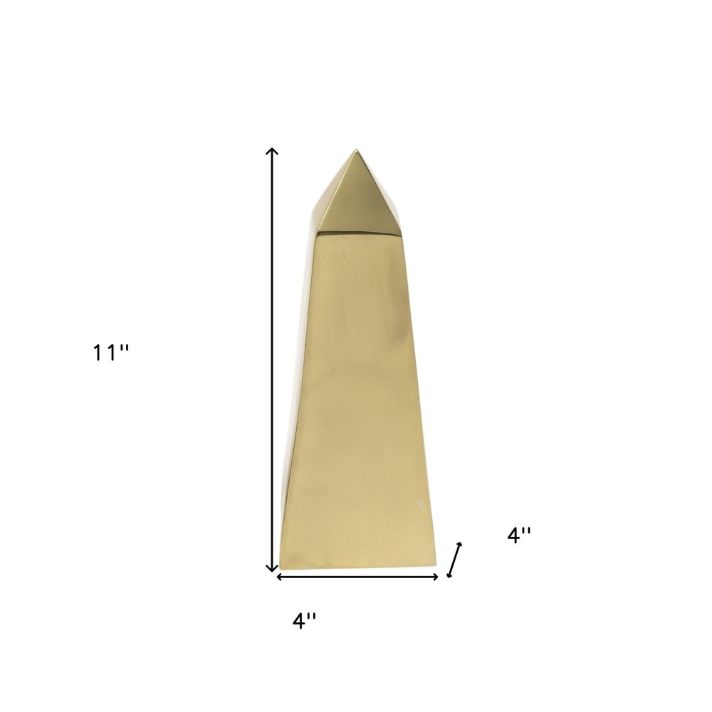 Set of Two 11" Gold Metal Tabletop Sculpture HomeRoots