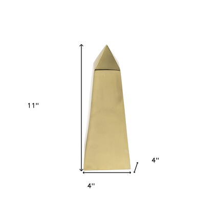Set of Two 11" Gold Metal Tabletop Sculpture HomeRoots