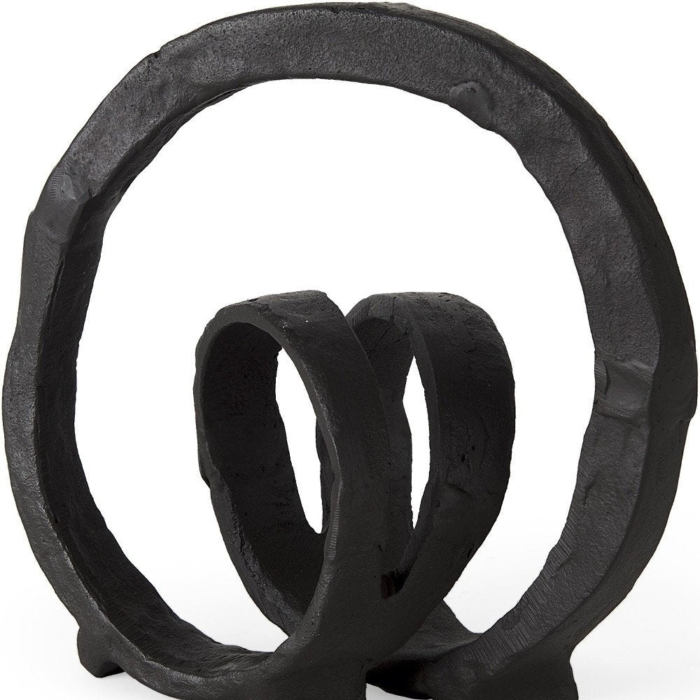 8" Black Fabric Tabletop Sculpture HomeRoots