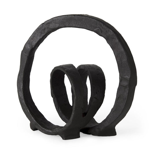 8" Black Fabric Tabletop Sculpture HomeRoots