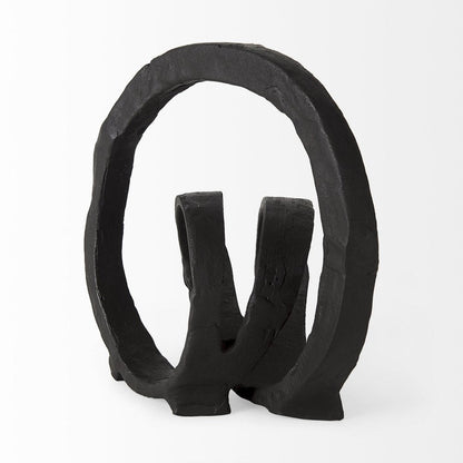 8" Black Fabric Tabletop Sculpture HomeRoots