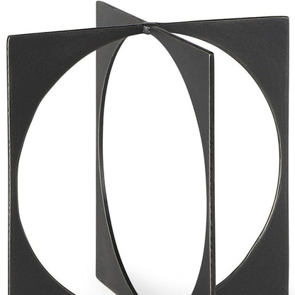 9" Charcoal Gray Metal Circle Square Sculpture HomeRoots