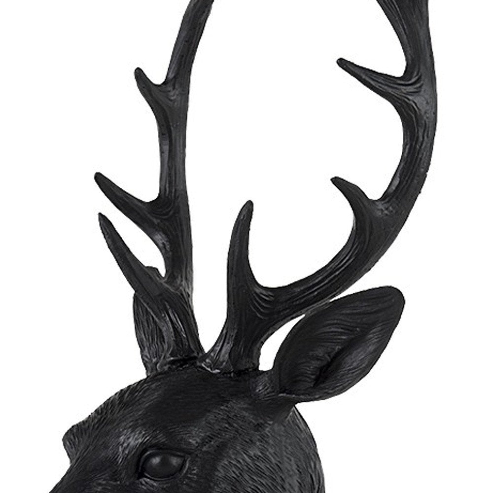 23" Black Polyresin Suited Deer Bust Tabletop Sculpture HomeRoots
