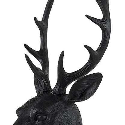23" Black Polyresin Suited Deer Bust Tabletop Sculpture HomeRoots