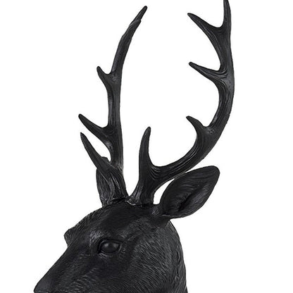 23" Black Polyresin Suited Deer Bust Tabletop Sculpture HomeRoots