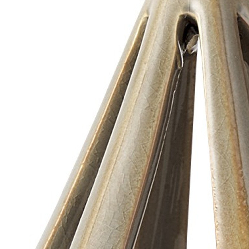 Khaki Crackle Glaze Ceramic Conical Sculpture HomeRoots