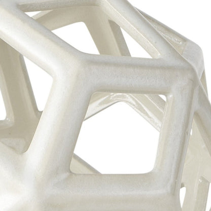 7" White Ceramic Decorative Orb Tabletop Sculpture HomeRoots