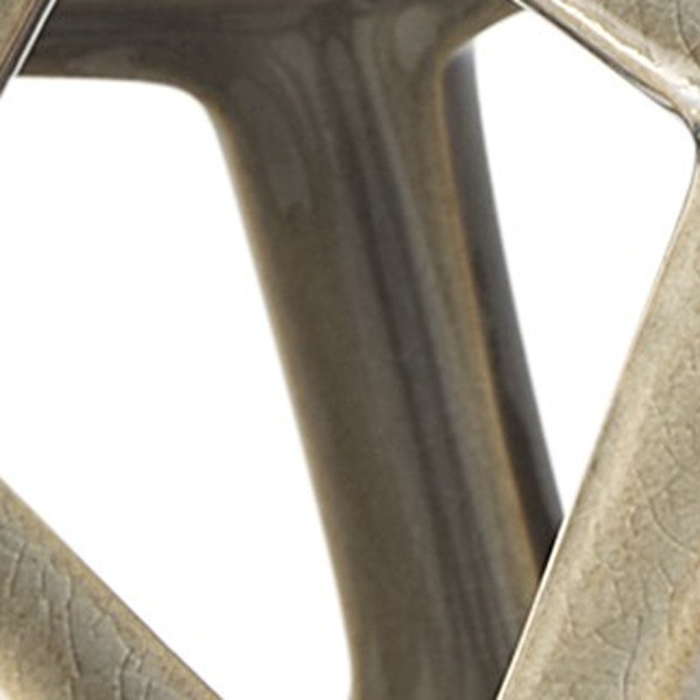 Khaki Crackle Glaze Ceramic Geometric Sculpture — view 7