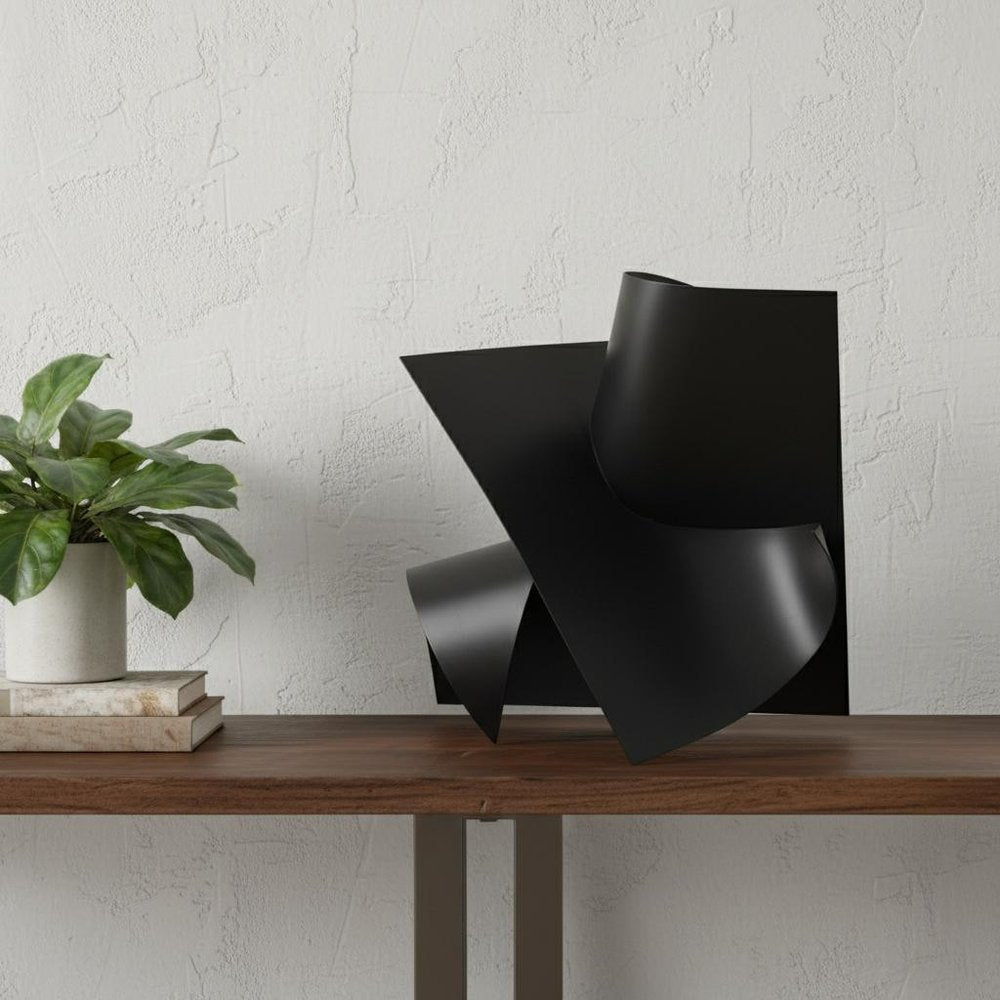 12" Contempo Antiqued Black Abstract Sculpture — view 12