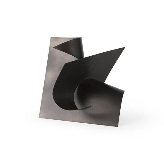 12" Contempo Antiqued Black Abstract Sculpture HomeRoots