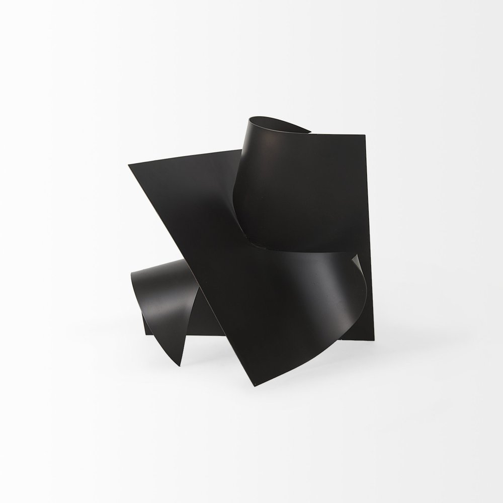 12" Contempo Antiqued Black Abstract Sculpture HomeRoots
